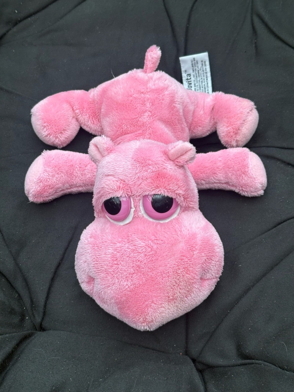 Vintage Russ Berrie Pink Jovita Hippo  - Big Eye Floppy